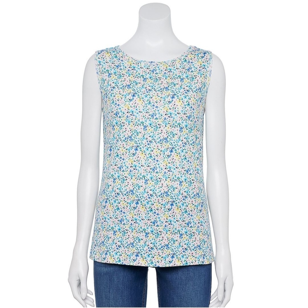 Women's Croft & Barrow Scallop-Trim Tank - Size Large
